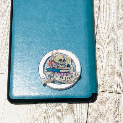 Death by TBR, books with skull Magnetic Grip - Holographic