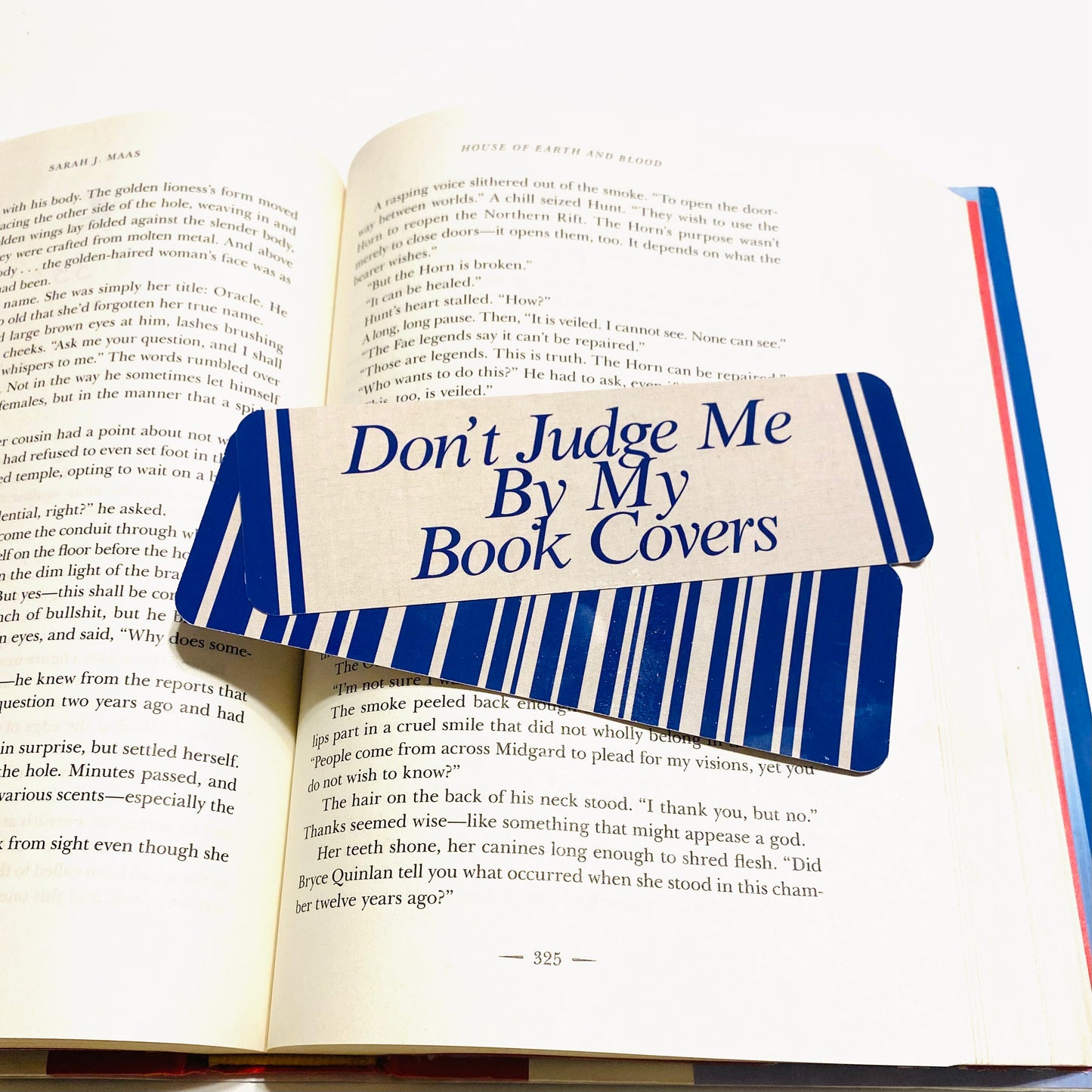 Don't judge me by my book covers glossy Bookmark