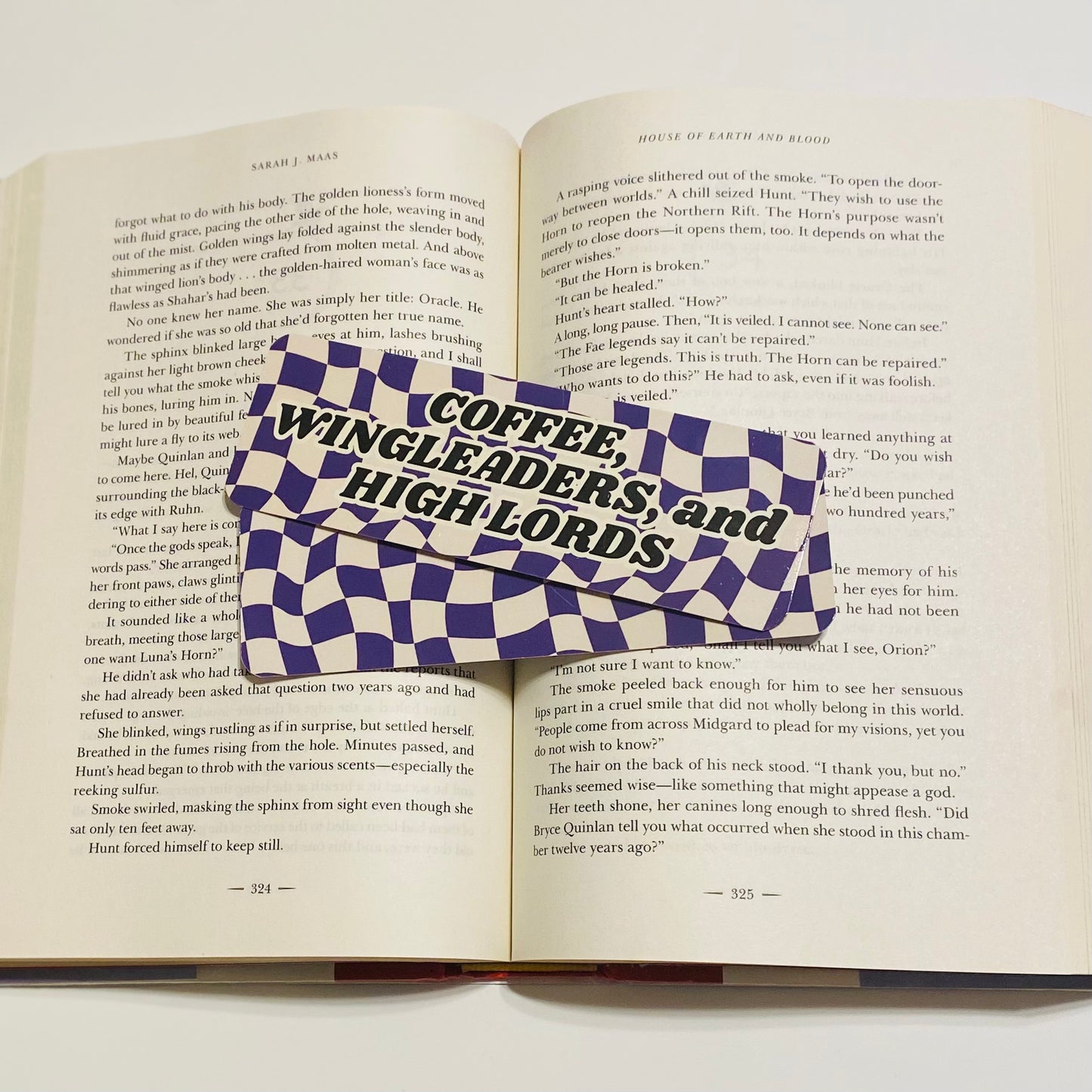Coffee, Wingleaders, and High Lords checkered glossy Bookmark