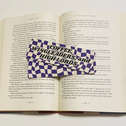 Coffee, Wingleaders, and High Lords checkered glossy Bookmark