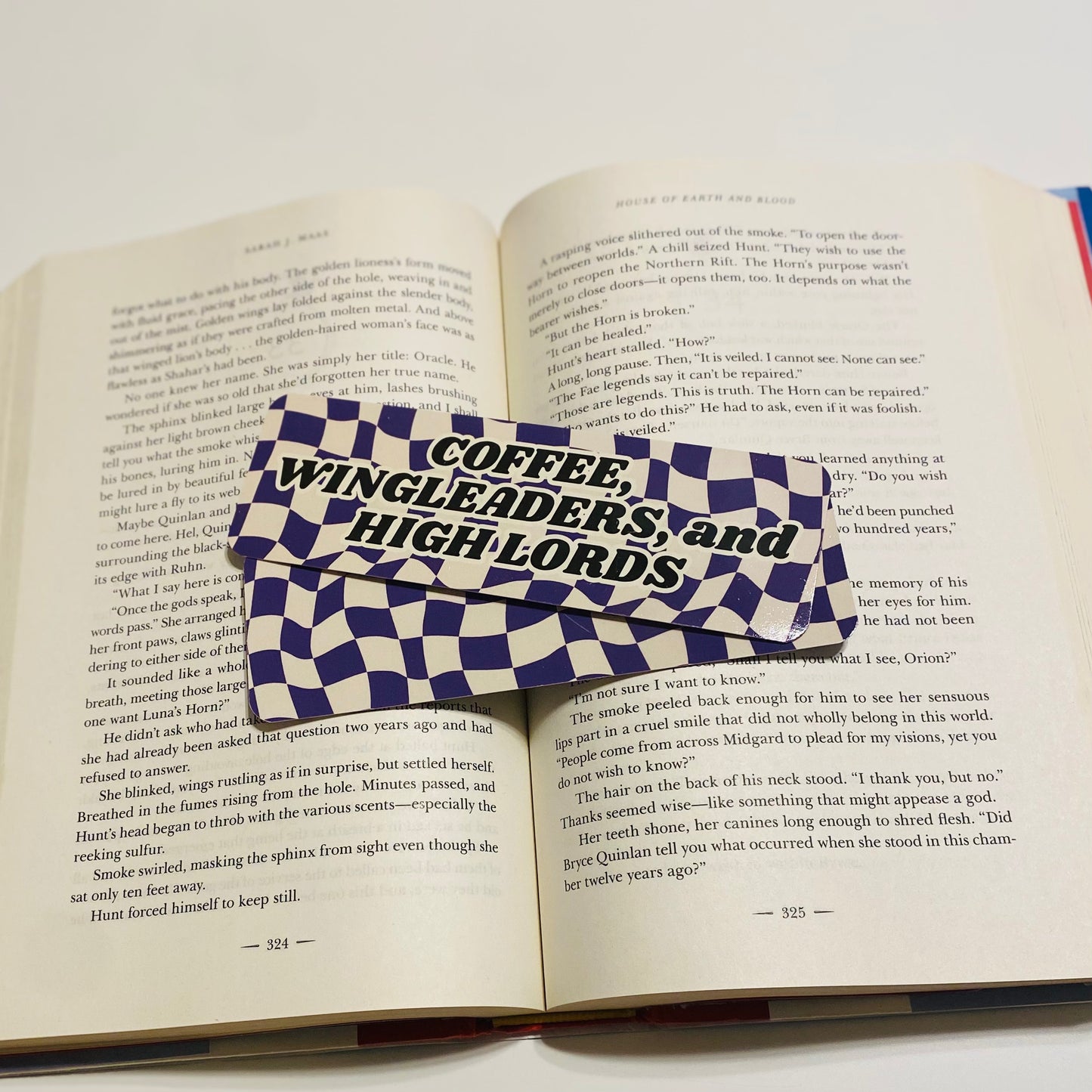 Coffee, Wingleaders, and High Lords checkered glossy Bookmark