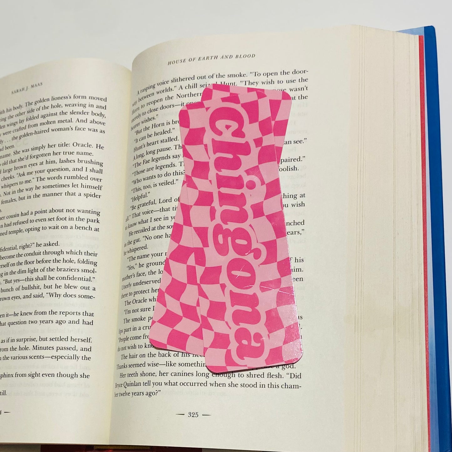 Pink Chingona with checkered print, glossy Bookmark