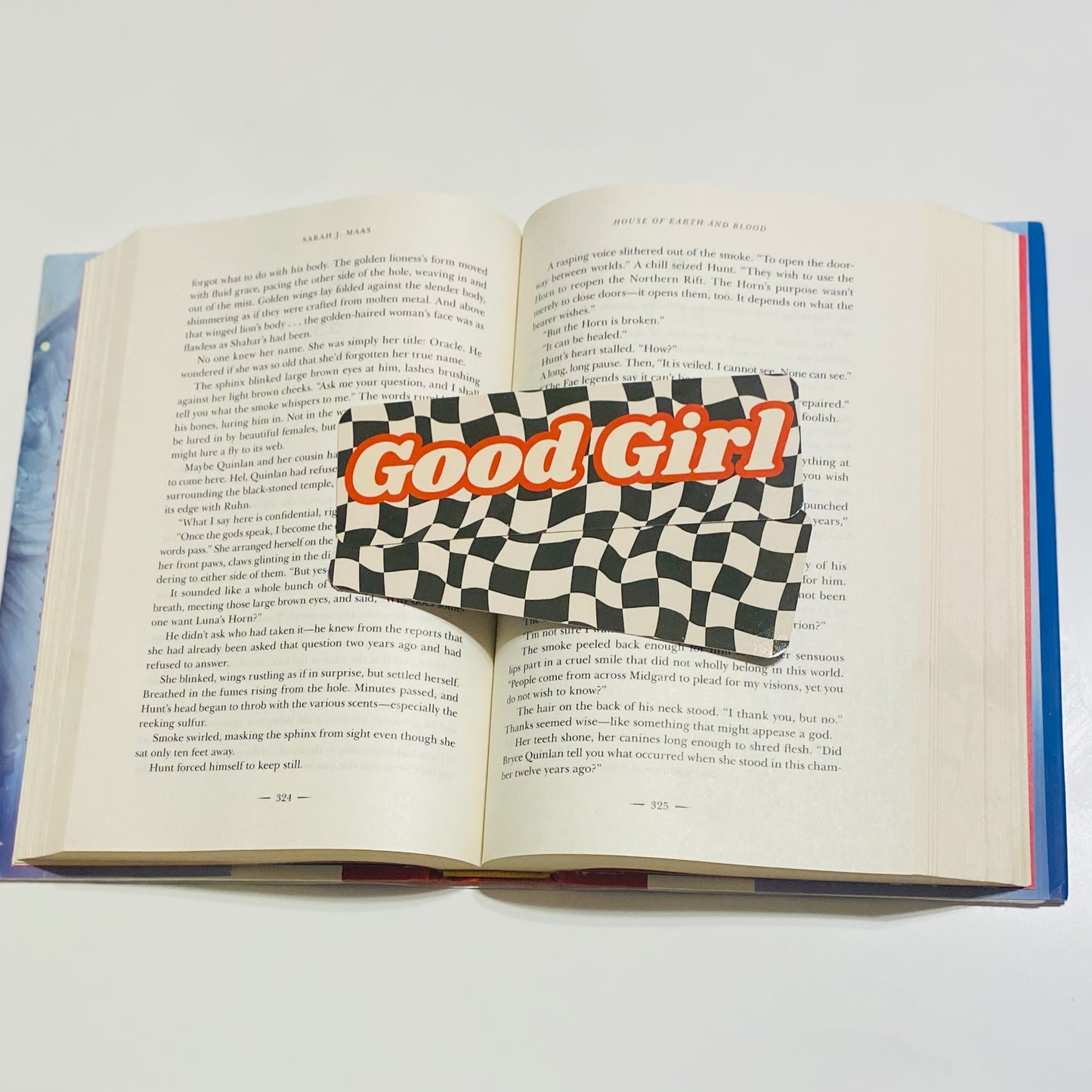 Good Girl Red with checkered print, glossy Bookmark