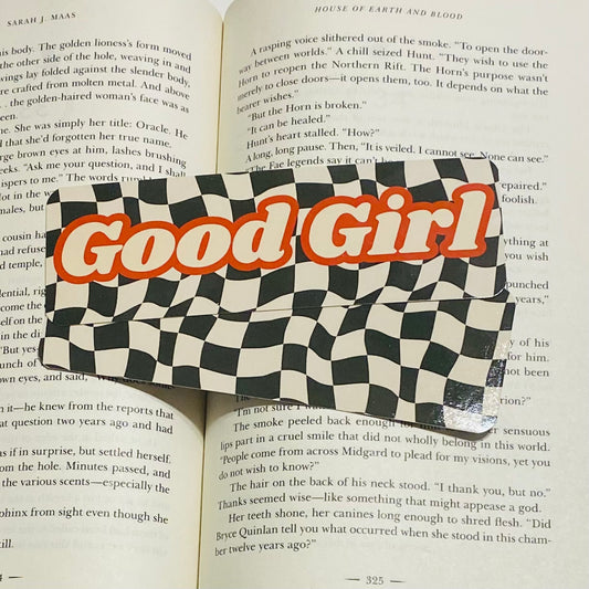 Good Girl Red with checkered print, glossy Bookmark