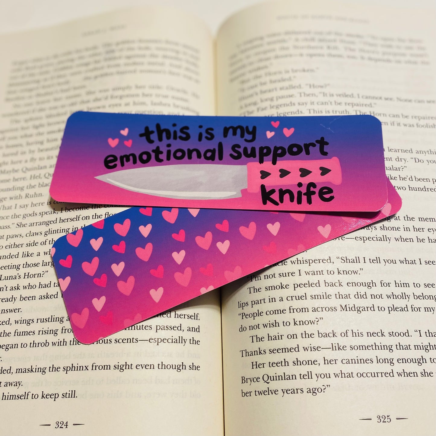This is my emotional support knife glossy Bookmark