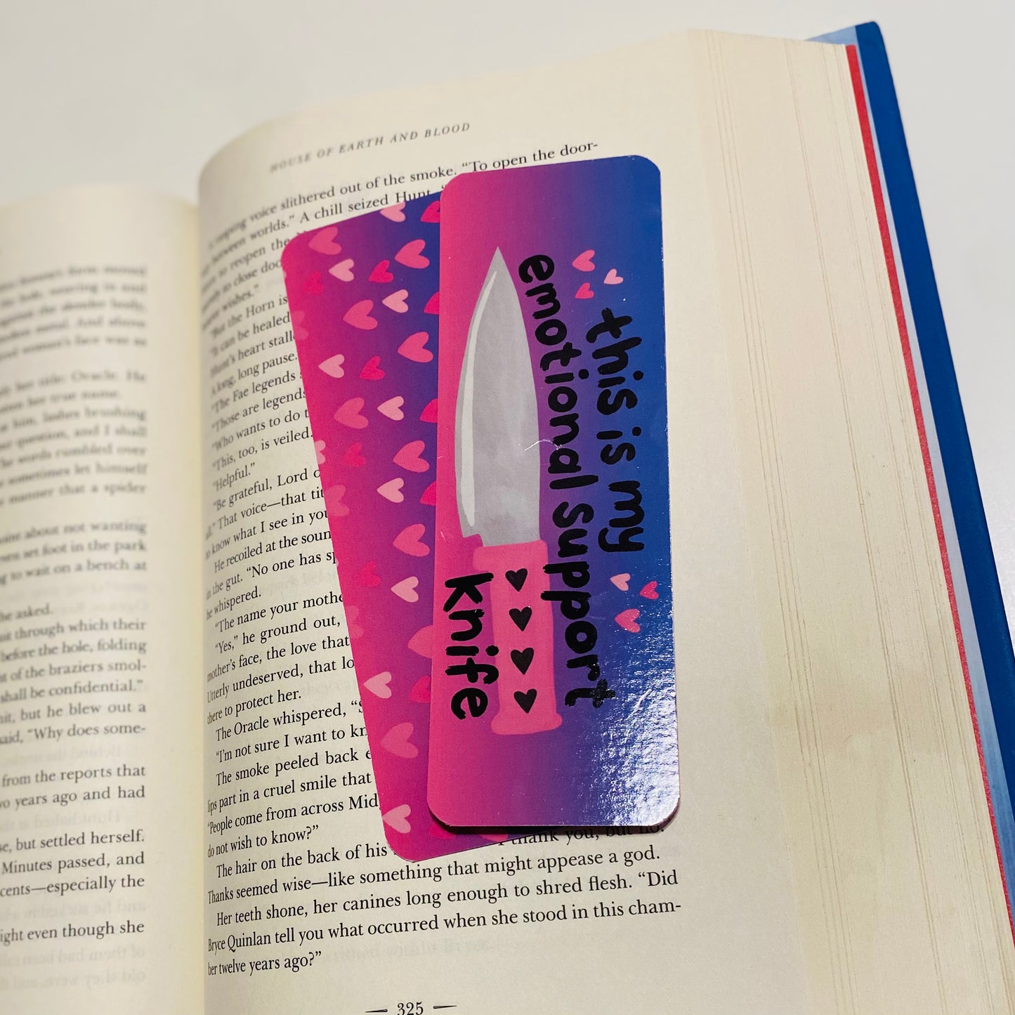 This is my emotional support knife glossy Bookmark