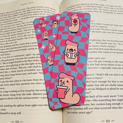 Le oui oui checkered glossy Bookmark