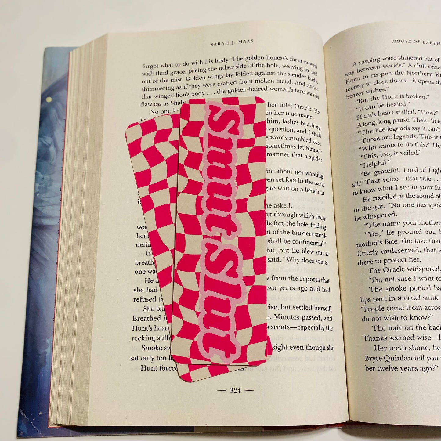 Smut Slut Pink Checkered glossy Bookmark