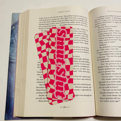 Smut Slut Pink Checkered glossy Bookmark
