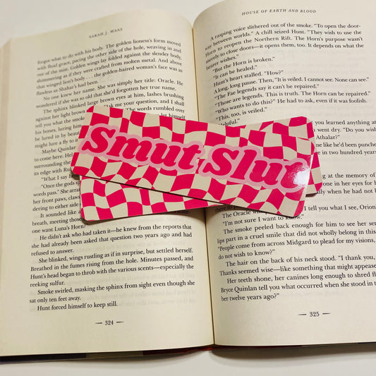 Smut Slut Pink Checkered glossy Bookmark