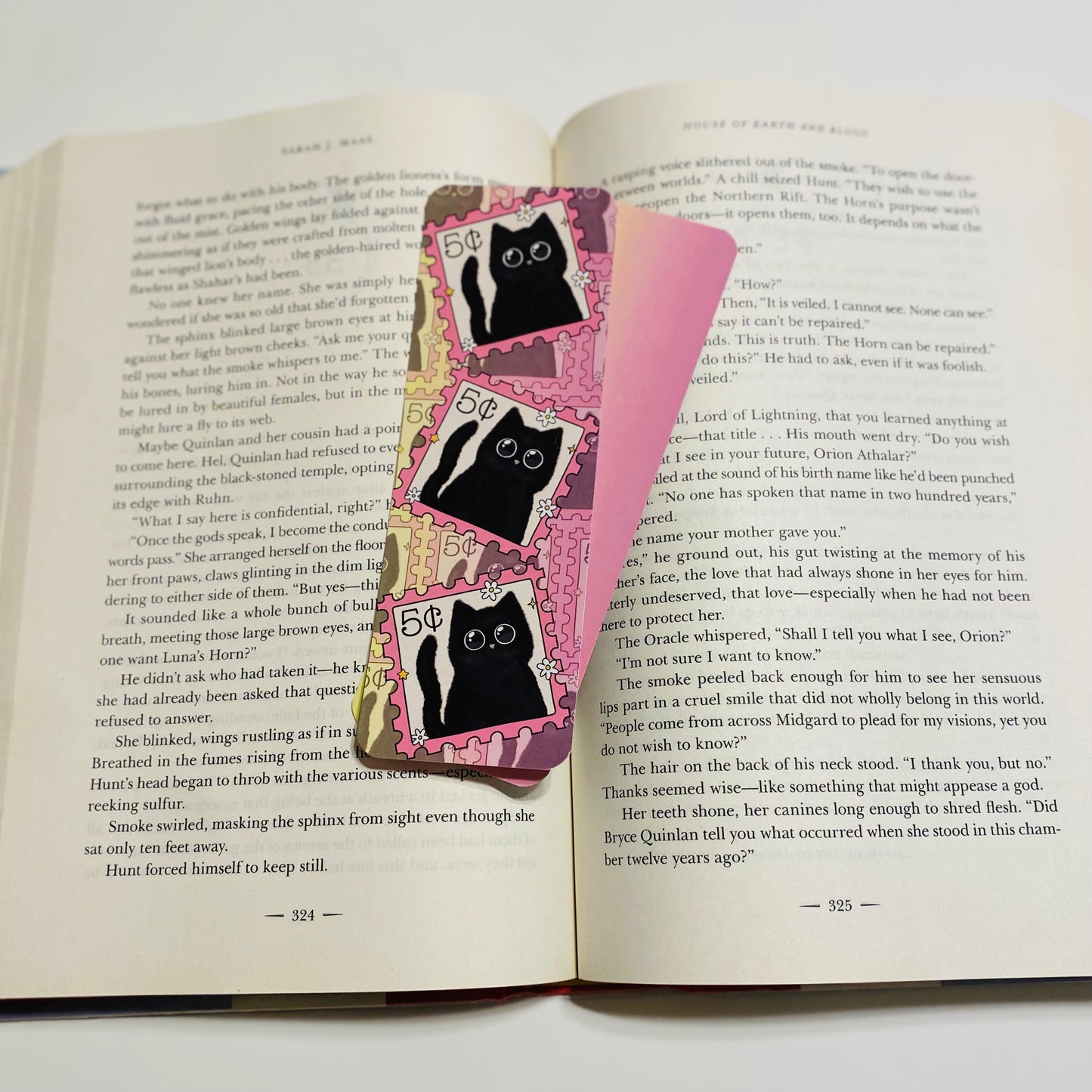5c Black cat stamp glossy Bookmark