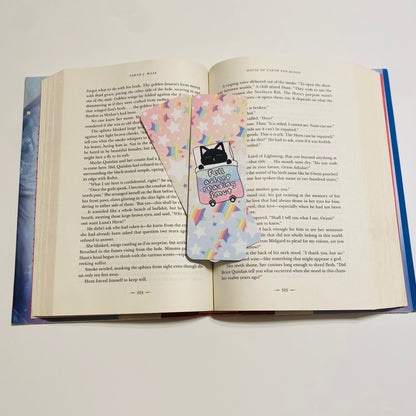Fell asleep reading smut with cat in bed gloss Bookmark