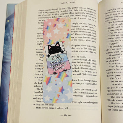 Fell asleep reading smut with cat in bed gloss Bookmark