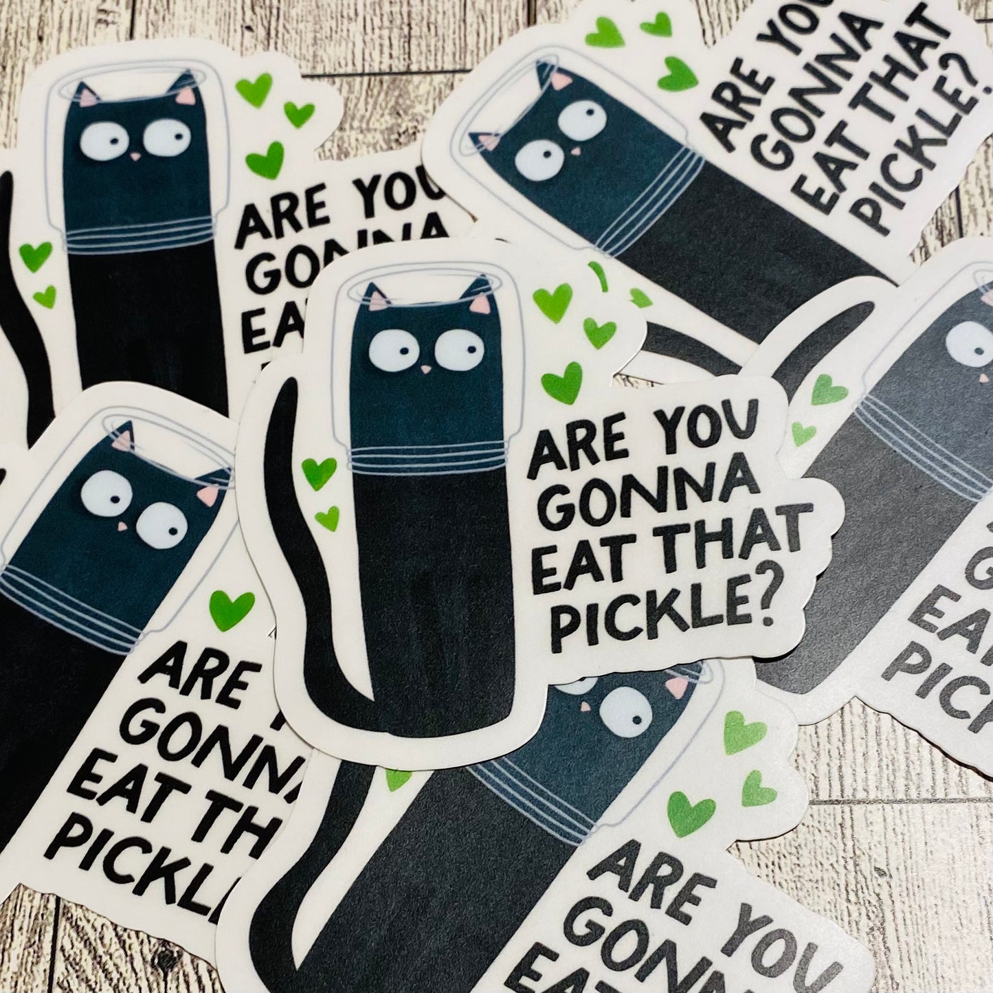Are you gonna eat that pickle cat Sticker