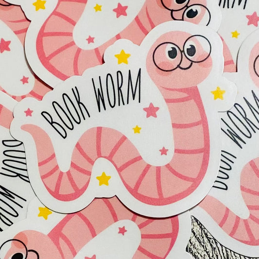 Book Worm 3" Sticker