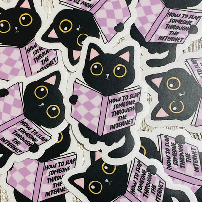 How to slap someone through the internet cat Sticker
