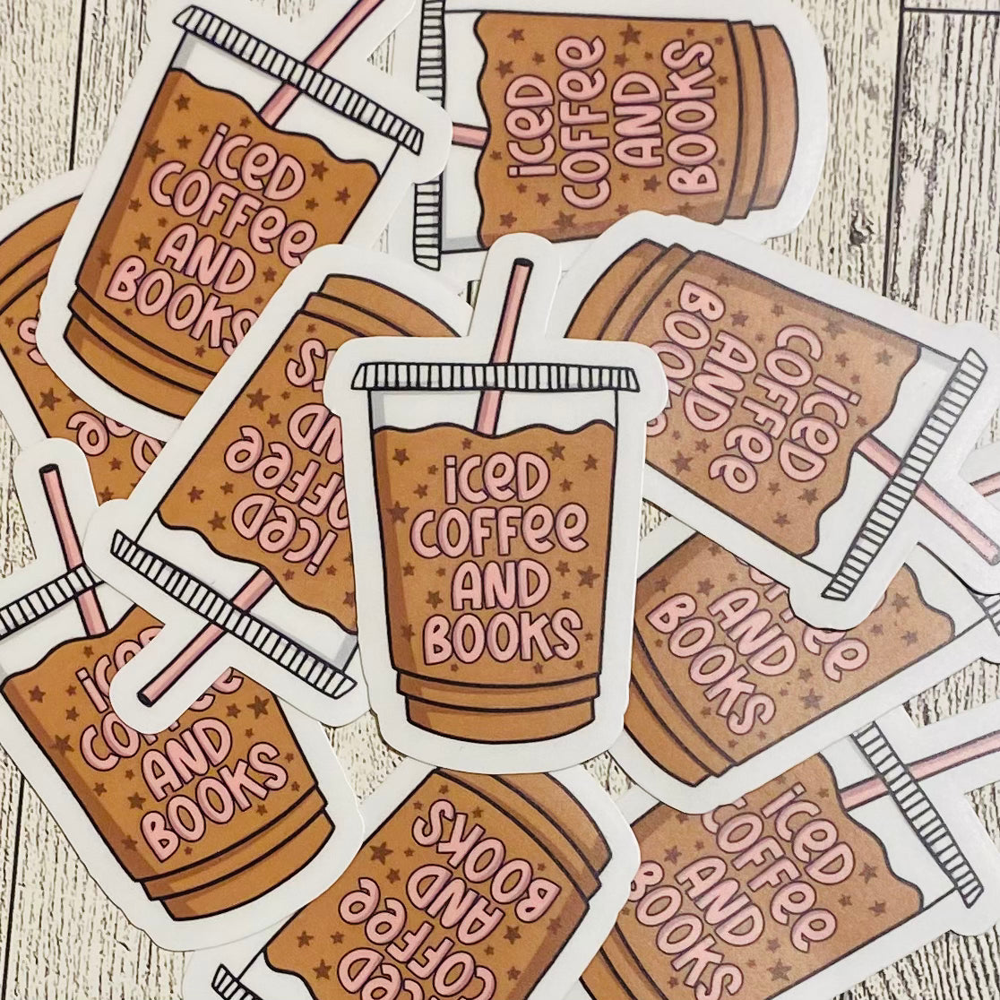 Iced Coffee and Books Sticker