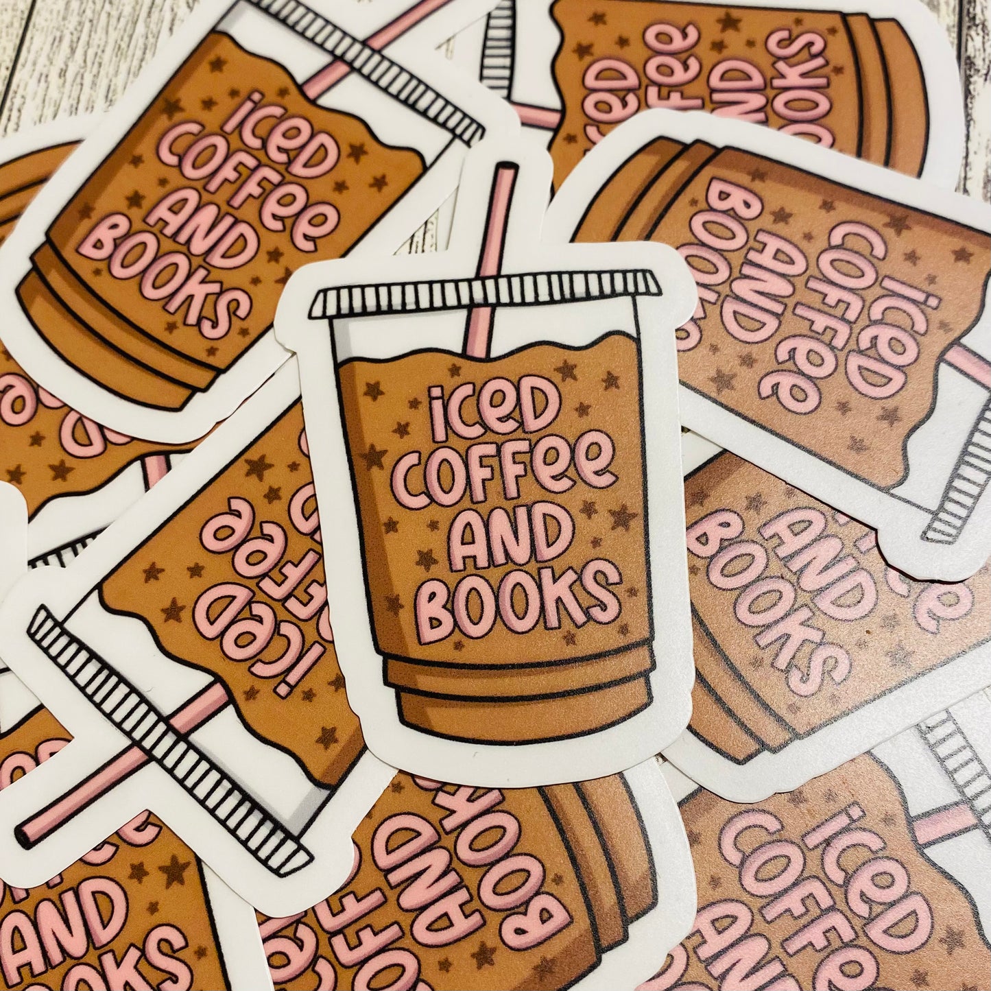 Iced Coffee and Books Sticker