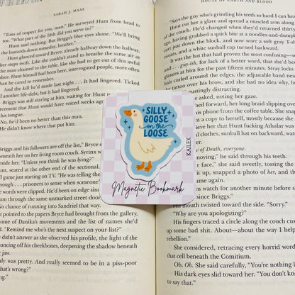 Silly Goose on the Loose blue Magnetic Bookmark
