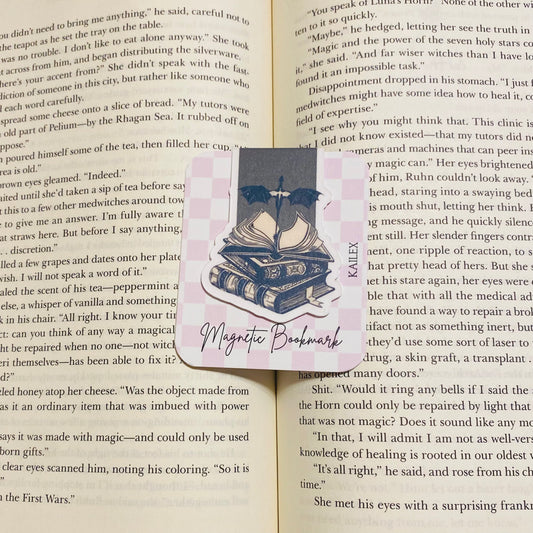 Book with Dragons Grey Magnetic Bookmark