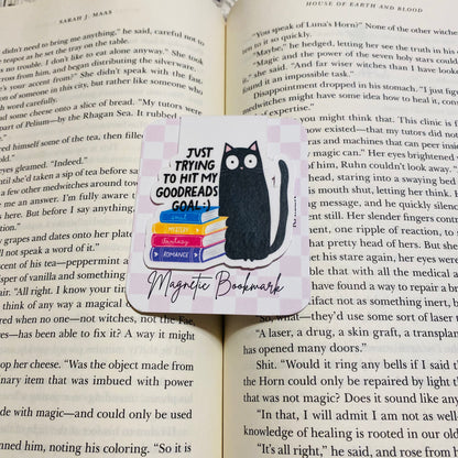 Just trying to hit my goodreads goal :) Cat Magnetic Bookmark