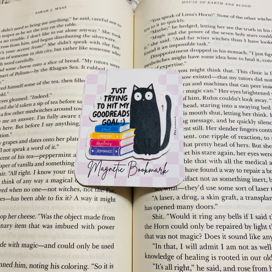Just trying to hit my goodreads goal :) Cat Magnetic Bookmark