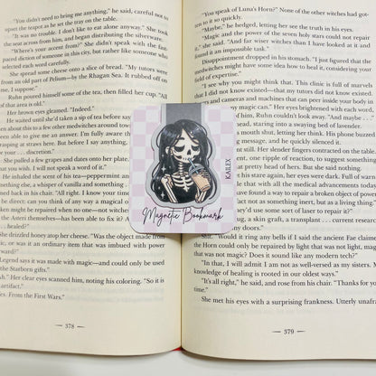 Dark Skelly Coffee girl Magnetic Bookmark