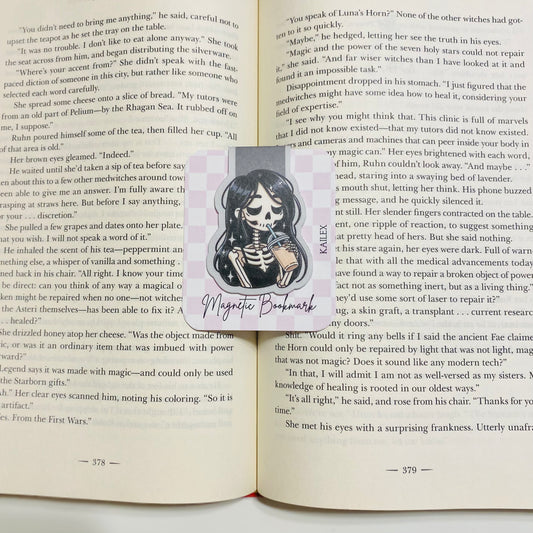 Dark Skelly Coffee girl Magnetic Bookmark
