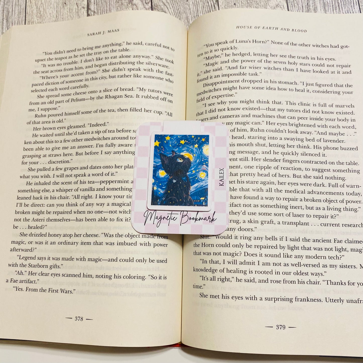 Starry Night Kitty Magnetic Bookmark