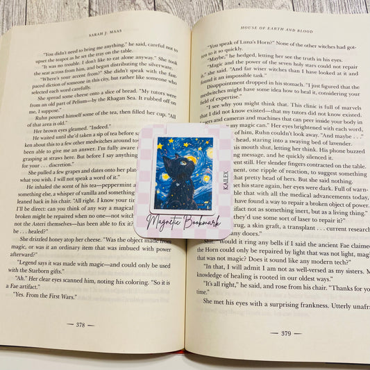 Starry Night Kitty Magnetic Bookmark