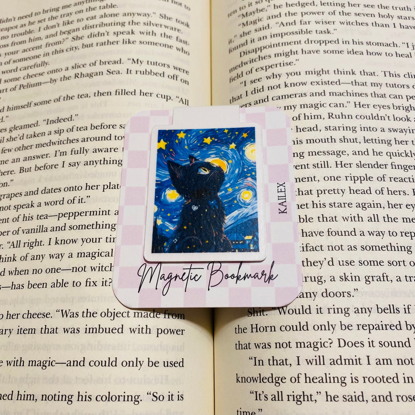 Starry Night Kitty Magnetic Bookmark