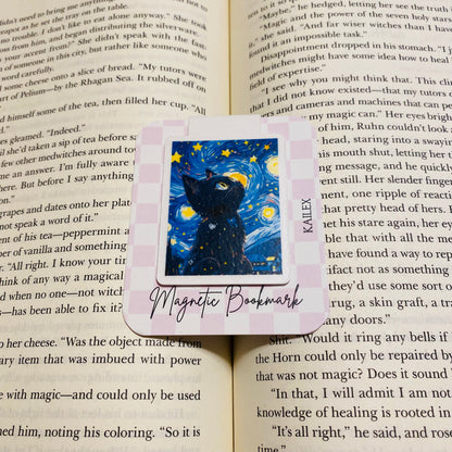Starry Night Kitty Magnetic Bookmark
