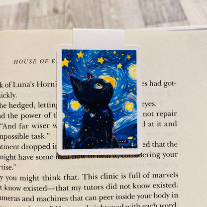 Starry Night Kitty Magnetic Bookmark