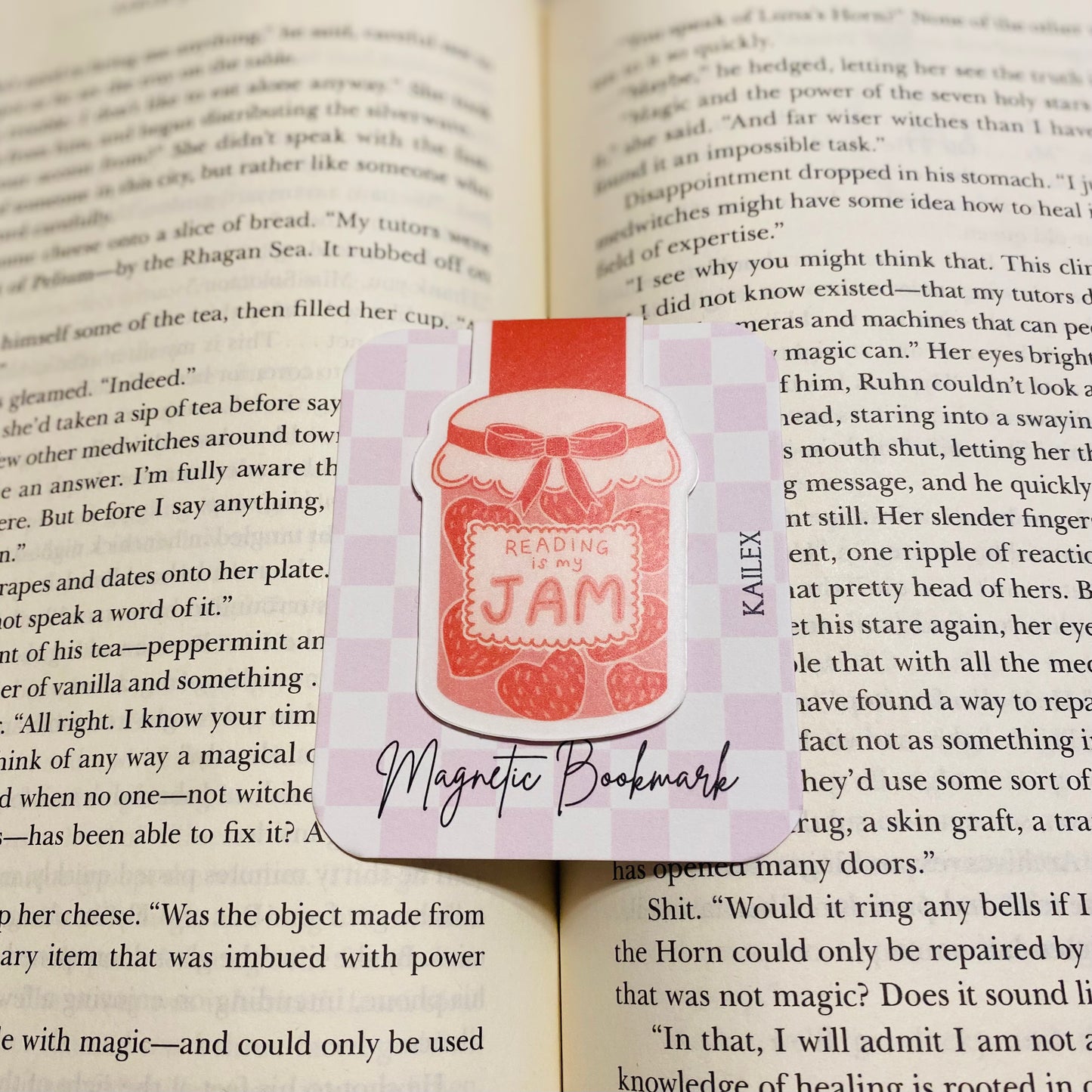 Reading is my Jam Strawberry Jar Magnetic Bookmark