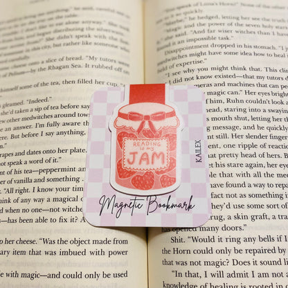 Reading is my Jam Strawberry Jar Magnetic Bookmark