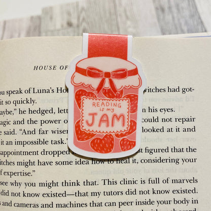 Reading is my Jam Strawberry Jar Magnetic Bookmark