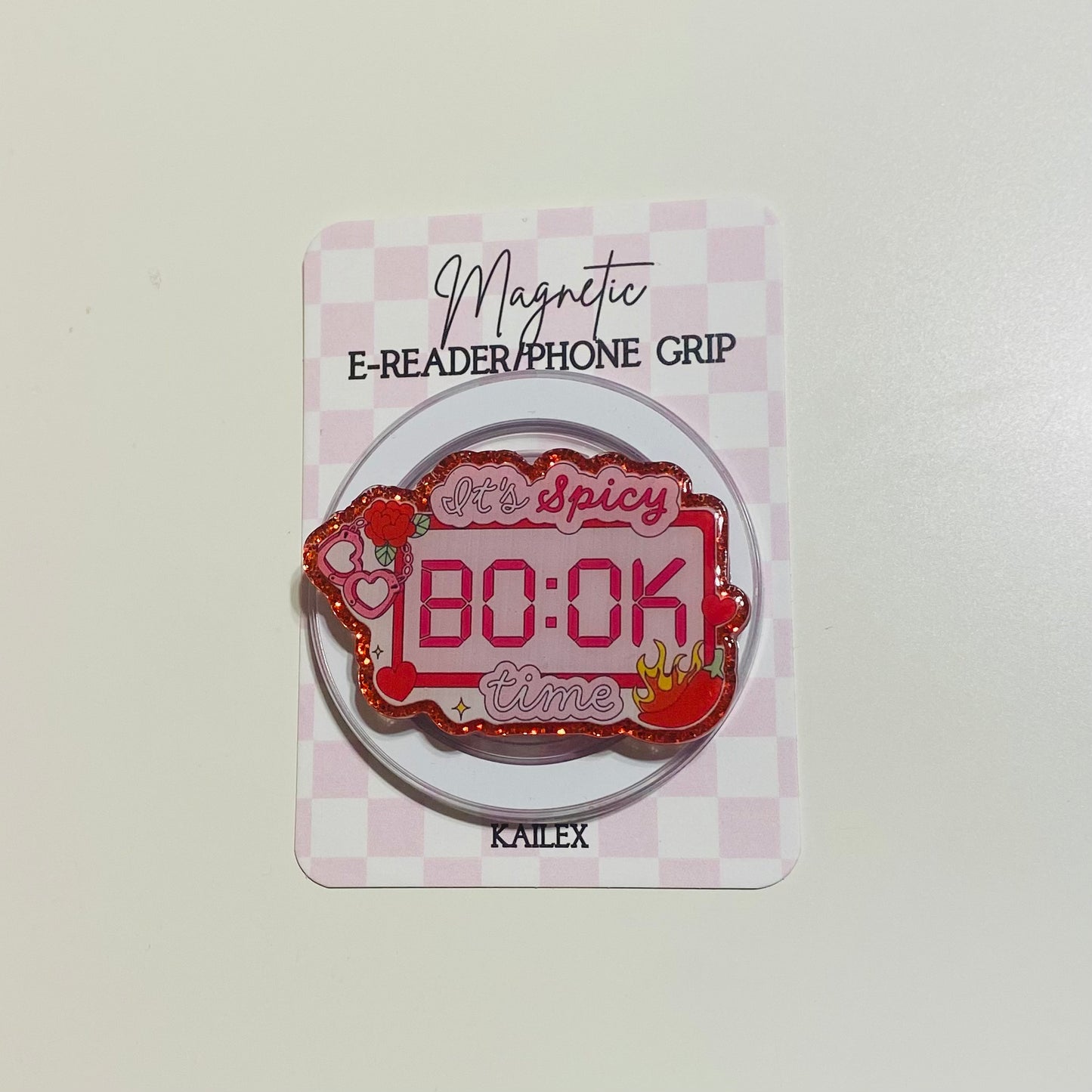Its Spicy book time clock - E-Reader, Phone Grip for all Devices Magnetic Grip