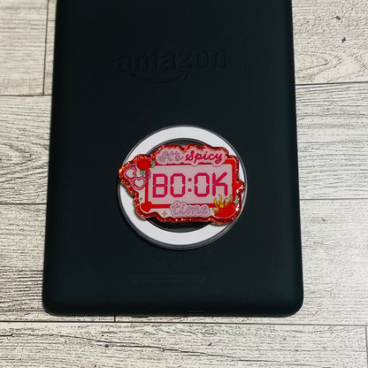 Its Spicy book time clock - E-Reader, Phone Grip for all Devices Magnetic Grip