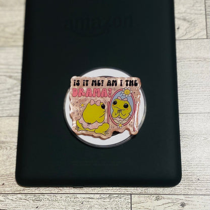 Magnetic e-reader phone grip with cartoon design