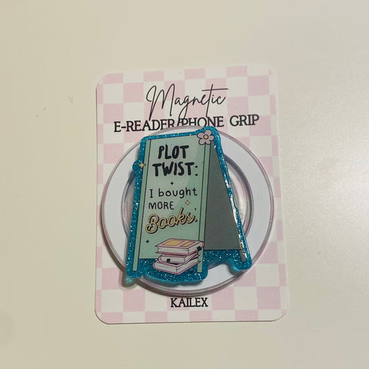 Magnetic e-reader phone grip on a checkered card with 'KAILEX' branding
