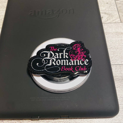 Magnetic e-reader phone grip with 'The Dark Romance Book Club' 