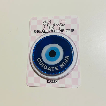 Blue Ojo eye with saying cuidate mija