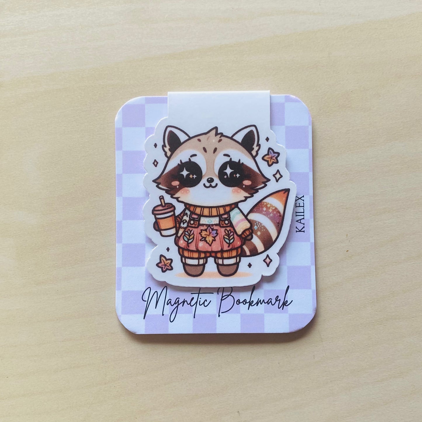 Pumpkin spice raccoon Magnetic Bookmark