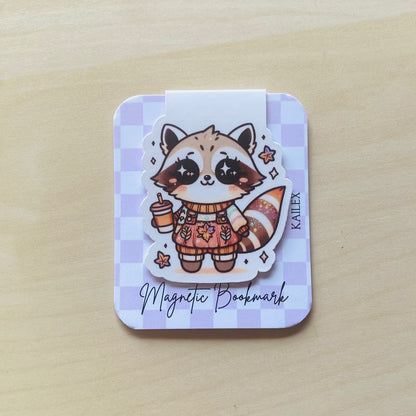 Pumpkin spice raccoon Magnetic Bookmark