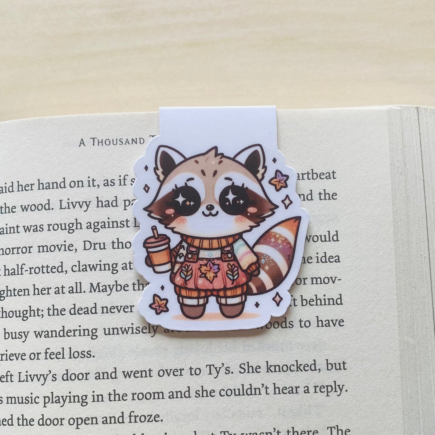 Pumpkin spice raccoon Magnetic Bookmark