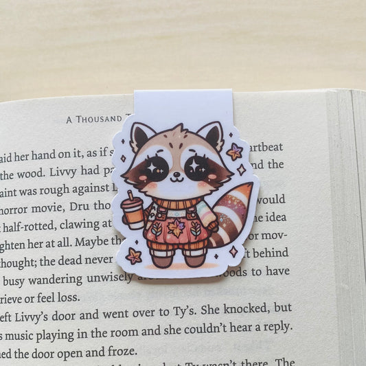 Pumpkin spice raccoon Magnetic Bookmark