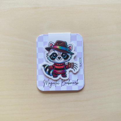 Nightmare raccoon with knife hands Magnetic Bookmark
