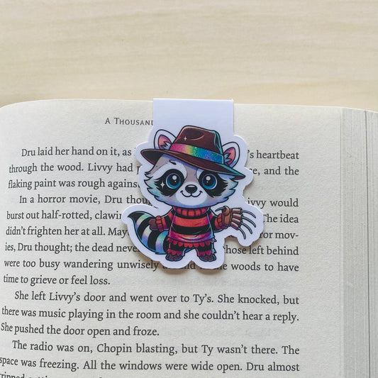 Nightmare raccoon with knife hands Magnetic Bookmark