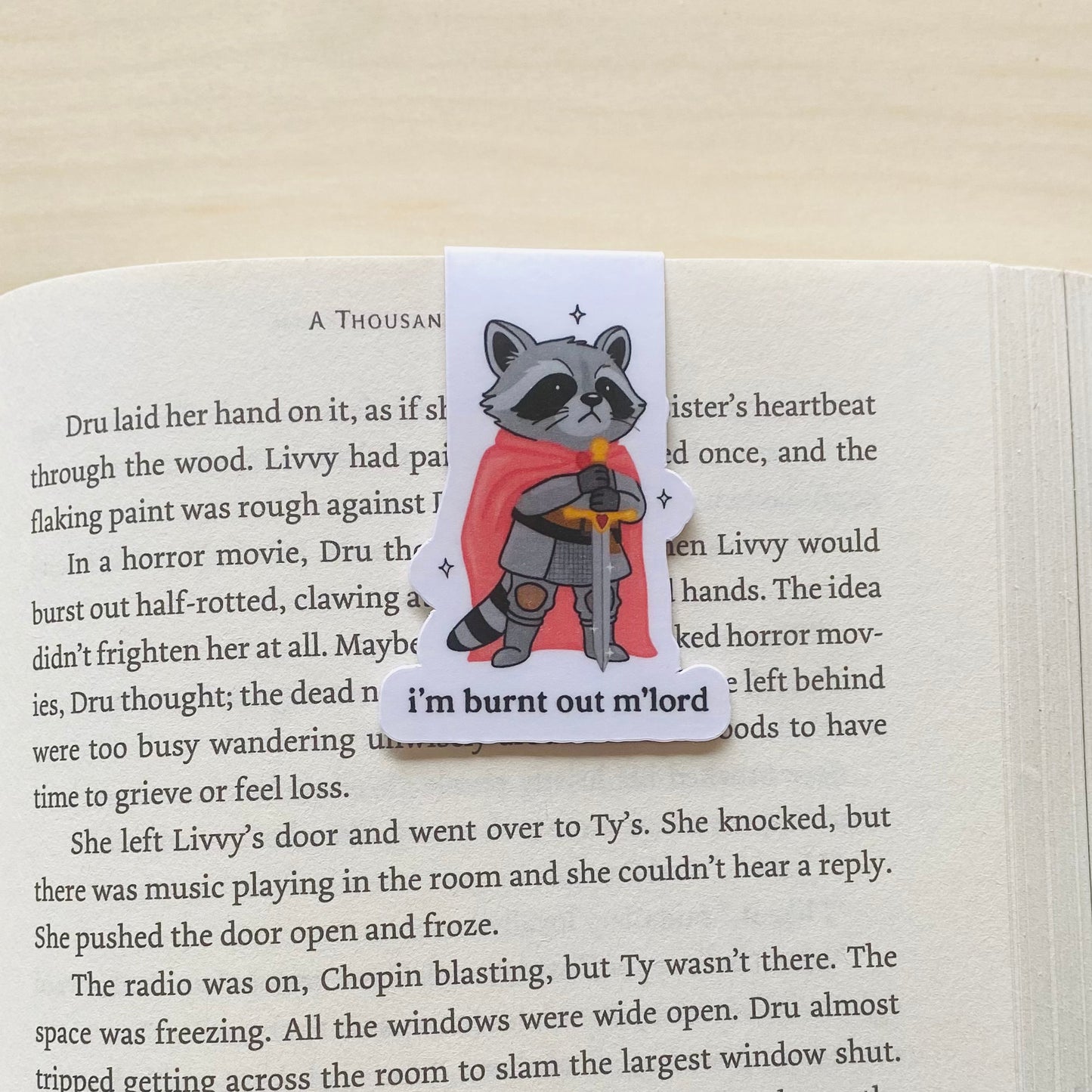 i'm burnt out m'lord raccoon with red cape Magnetic Bookmark