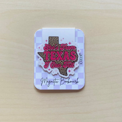 She's from Texas leopard  Magnetic Bookmark
